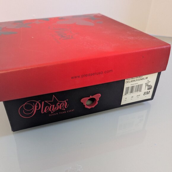 Pleaser Delight 609 Neon Blue Chunky Glitter Peep Toe Platform Stiletto Heels 8 - Picture 6 of 10